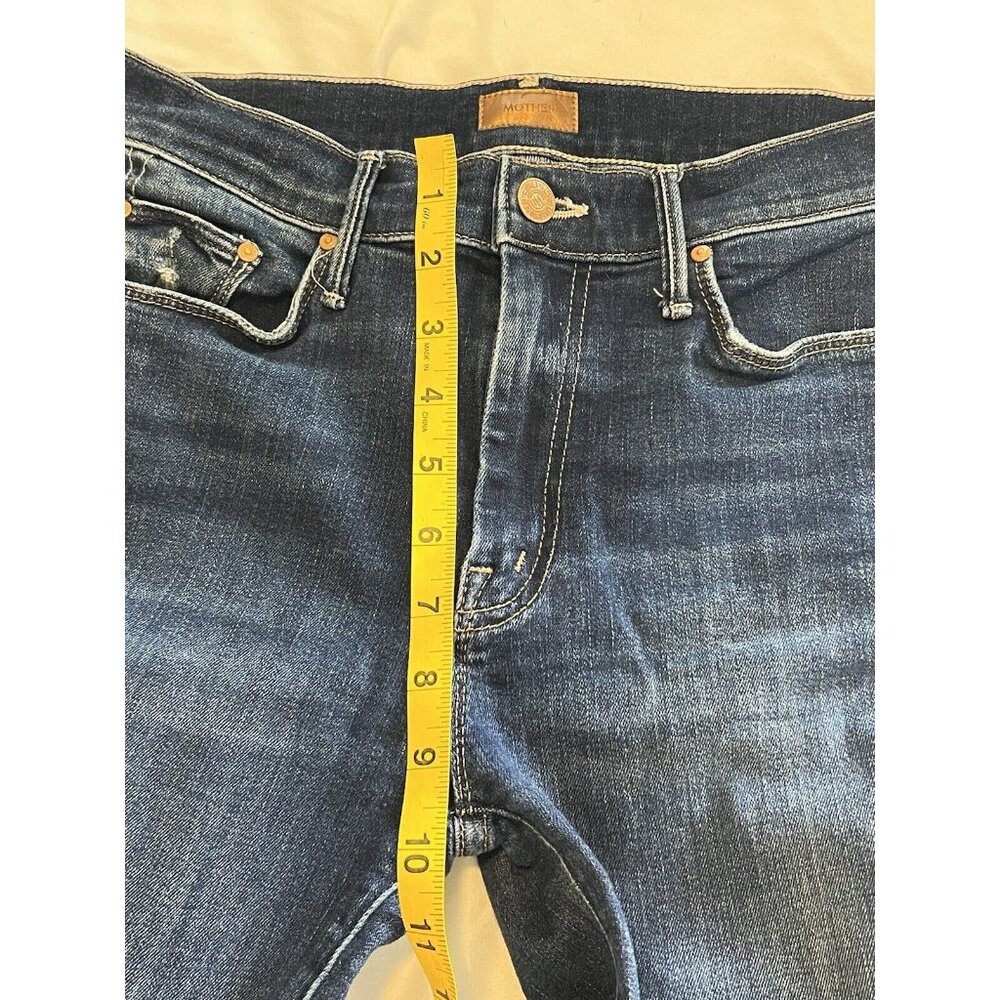 Mother Denim The Weekender Fray Flare Jeans in Teaming Up Blue Size 27 *Hemmed* - Picture 12 of 16